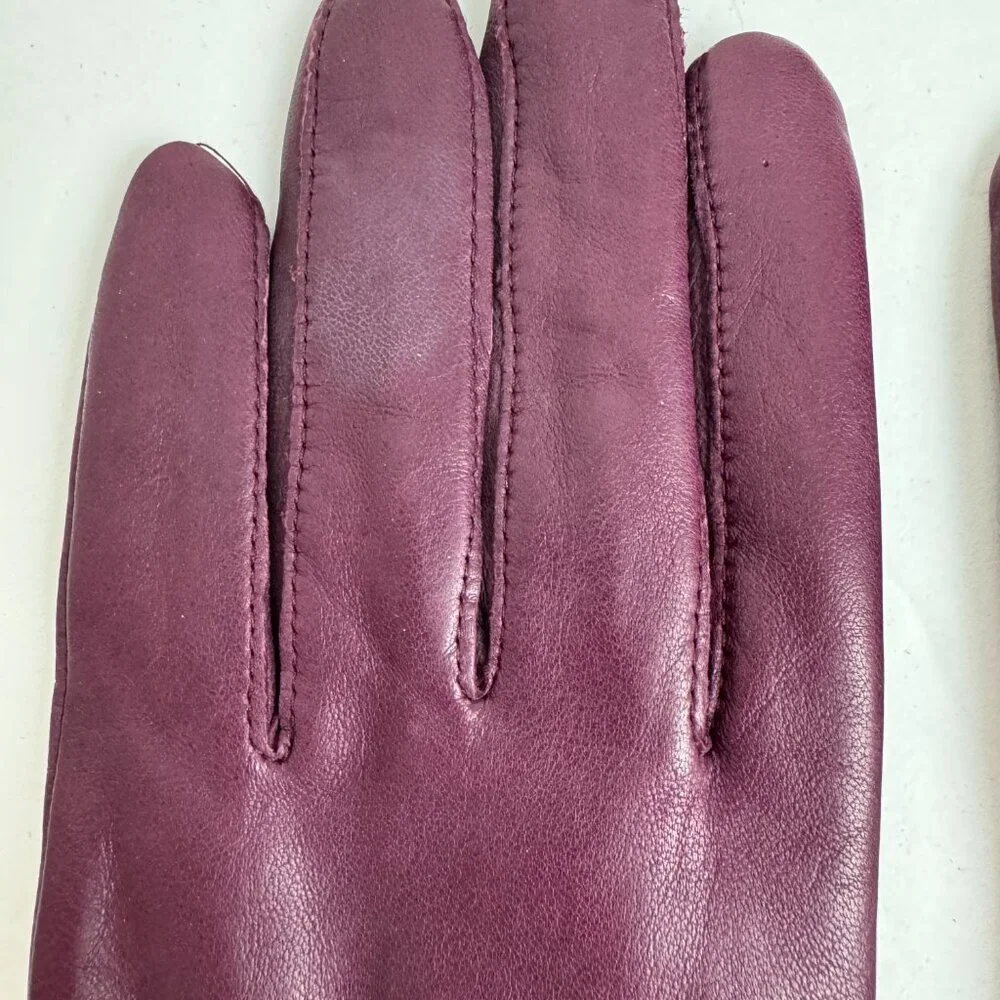 Carole Little Purple leather gloves Size XL